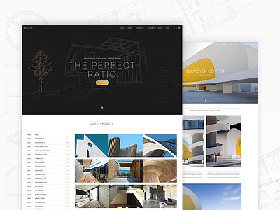 Ratio architecture clean construction interior modern portfolio theme wordpress