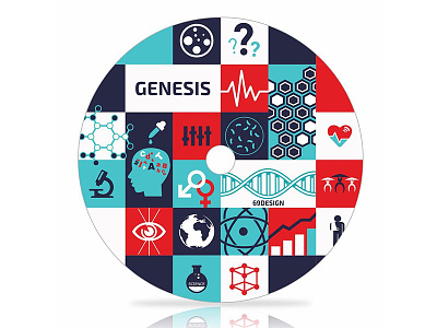 Genesis branding cd chemistry genesis human icon idea life music shapes silhouettes vector