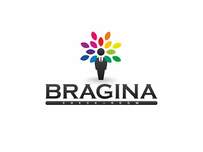"By Bragina" Check-room Logo branding check idea identity logo male room shapes silhouette vector colorful salarymen