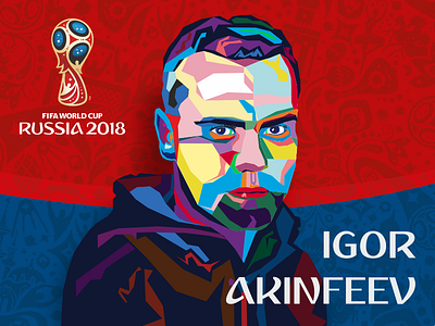 Igor Akinfeev 2018 branding design fifa idea illustration russian shapes soccer vector wpap