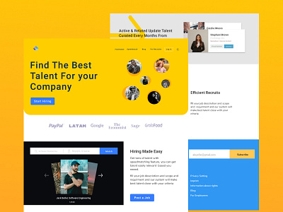 Hiring Talent agency interview job landing page nestwasp ui ux website