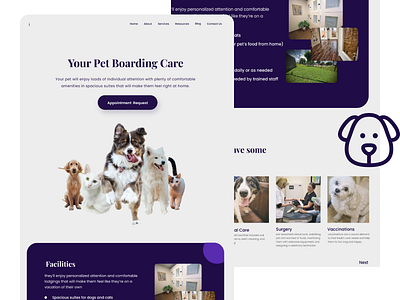 Pet Care Center cat dog landing page nestwasp pet shop ui