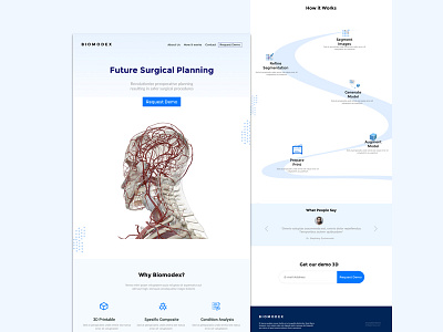 Medex Landing Page 3d biomedical landing page medical surgery ui web design