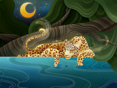 Big Cat art illustration leopard weitong