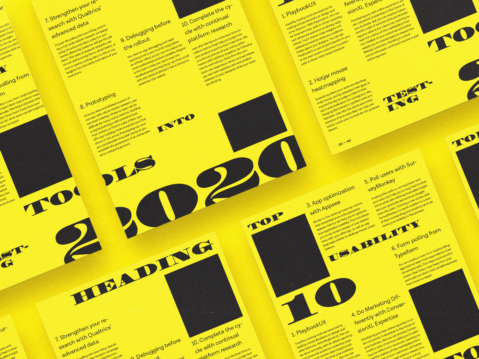 Magazine Page w/ bold letters black blackandyellow bold font editorial design expressive type expressive typography typography yellow