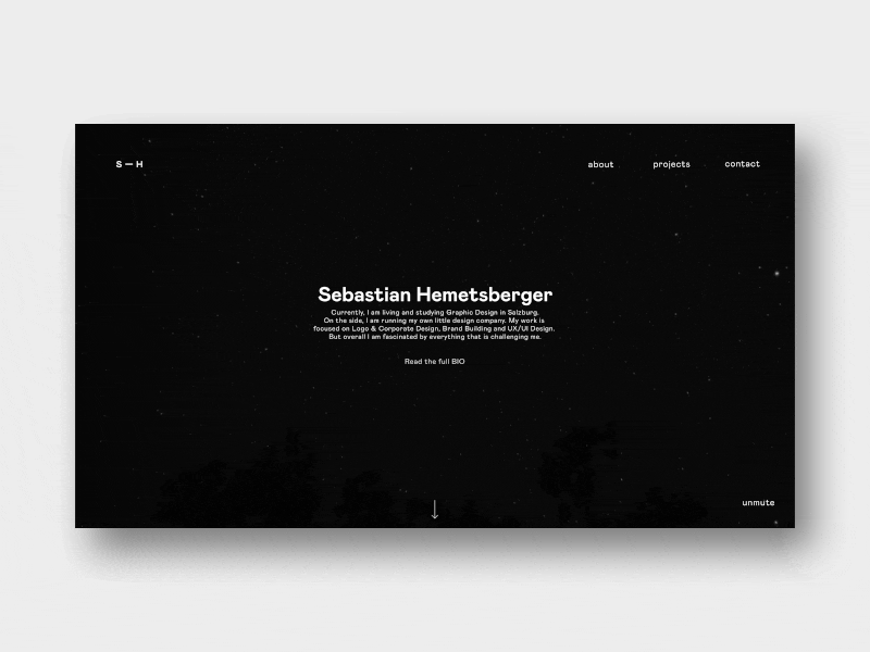 Website Header — Animation Study black blackandwhite bold clean clean ui fade in portfolio typography typography animation video header web animation webdesign website header website intro