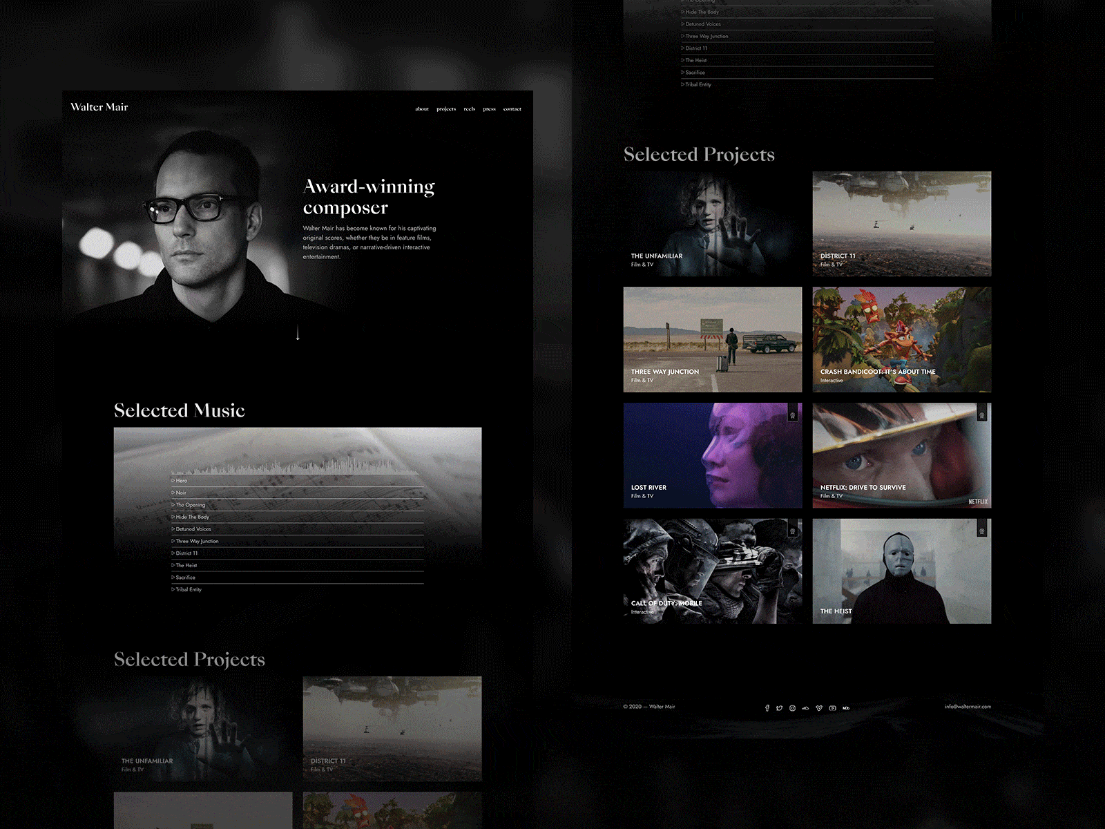 Walter Mair — Webdesign showcase animation black portfolio responsive design showcase ui uidesign ux uxdesign webdesign webdevelopment