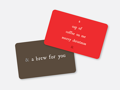 Gift Cards ampersand coffee gift cards serif