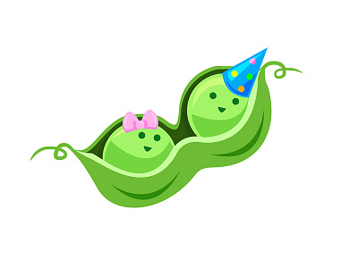 Sweet Pea Birthday birthday illustration pea vector