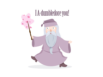 Dumbledore dumbledore harry potter illustration valentine card vector