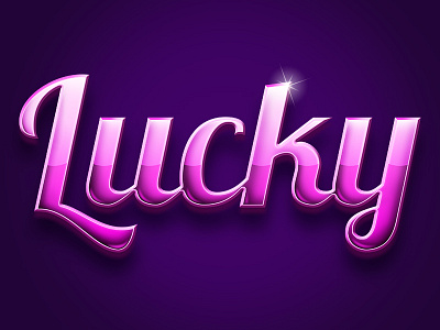 Lucky game title logo lucky mobile game photoshop purple shine shiny type typography