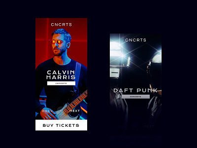 CNCRTS dark mobile mobile app design music responsive ui