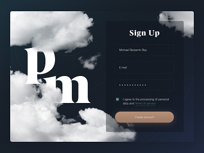 Sign up form button cloud design forms interface serif ui ux