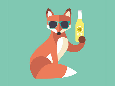 Izze Fox clean fox geometric izze soda sunglasses turquoise vector
