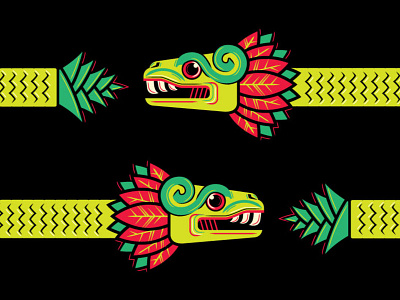 Quetzl agave aztec feathers illustration mayan neon quetzl snake vector