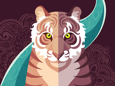 Life of Pi geometric illustration indian life of pi mandala movie poster poster tiger