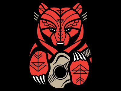 Guitar Bear arrow arrows bear geometric guitar illustration music native tribal