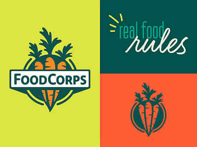 FoodCorps bright carrot food foodcorps fresh logo real food rules vector