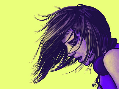 Headbang dance hair head headbang illustration ipad portrait purple yellow