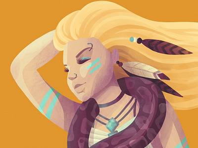 Kesha blonde desert hair illustration kesha portrait snake tribal yellow