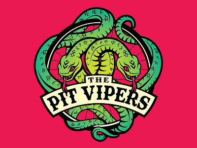 The Pit Vipers bicycle bicyclist bike bike gang bike wheel motorcycle motorcycle gang pit viper snake typography viper