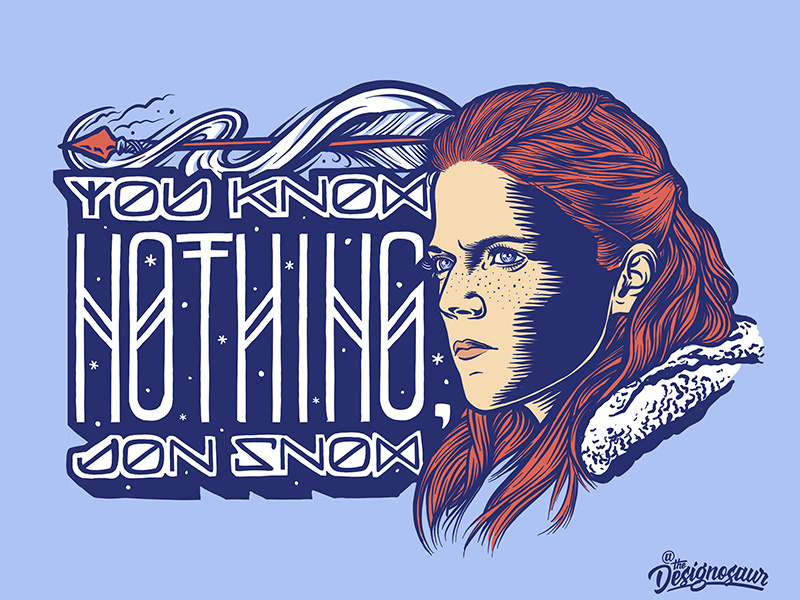 Ygritte portrait lettering typography illustration game of thrones ygritte wildling