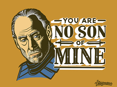 Tywin Lannister game of thrones illustration lannister lettering portrait season 8 typography tywin tywin lannister