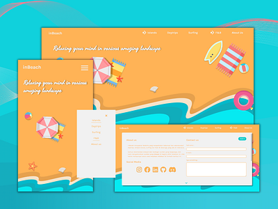 inBeach animation app beach branding collection css design graphic design html illustration javascript logo surf ui umbrella ux wave web