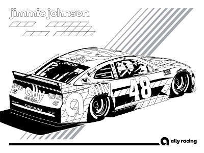 Ally Coloring Page ally car car art coloring coloringbook illustration illustrator jimmie johnson motorsports nascar racing vector