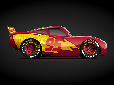 The Fabulous Lightning McQueen car car art cars cars 3 disney illustration illustrator lightning mcqueen motorsports pixar racing vector