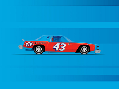 7x 43 7x car car art champion illustration illustrator jimmie johnson motorsports nascar racing richard petty stp the king vector