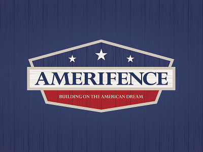 Amerifence Logo americana amerifence badge branding building construction fence identity logo logo mark wood grain