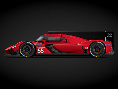 Mazda RT24-P branding car graphics car livery car wrap illustration imsa livery mazda motorsports paint scheme racing vector