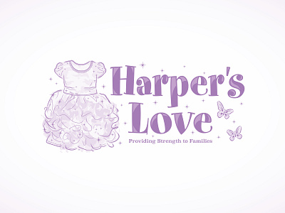 Harper's Love branding brett nicholson butterfly children dress foundation harperss love identity illustration kids logo non for profit typography