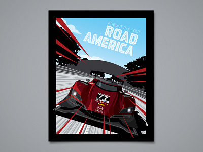 Mazda Road America Poster car car art illustration illustrator imsa mazda motorsports poster racing road america vector