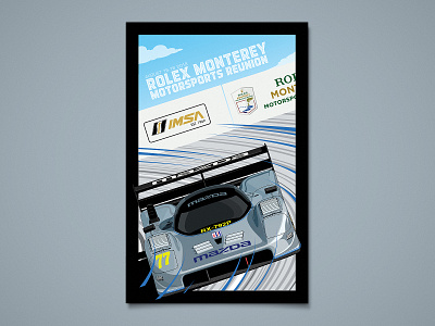 Mazda Rolex Monterey Motorsports Reunion Poster car car art illustration illustrator imsa laguna seca mazda monterey motorsports poster racing vector