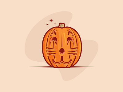 Happy Halloween! cat cat face halloween happy halloween illustration jackolantern meow pumpkin vector