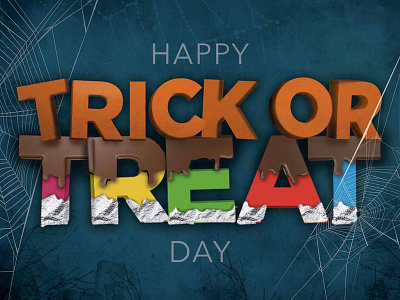 Trick or Treat day 3d halloween typography