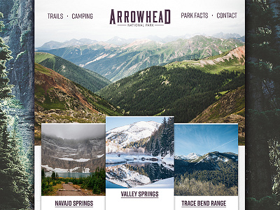 Arrowhead National Park - WIP Mockup design national park ui web website