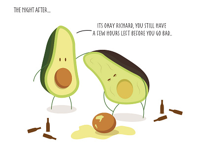 The Truth Behind Overripe Avocados avocados beer drinking food illustrations vector