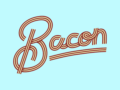 Bacon bacon breakfast custom font illustrator lettering vector