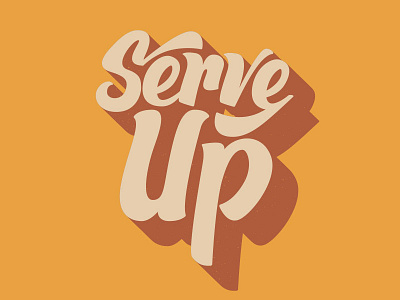 Serve Up hand lettering ping pong serve vector
