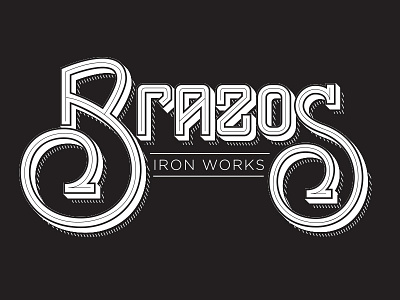 Brazos Iron Works | Concept 2 branding brazos concepts hand iron lettering logo texas vintage works