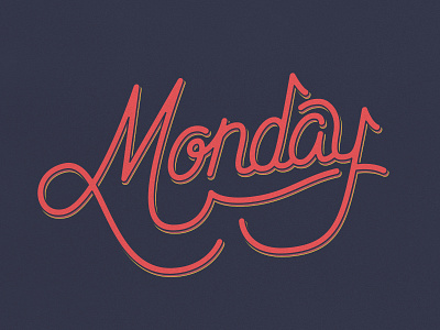 Monday hand lettering monday vector