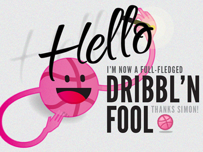 Dribble One dribble logo illustration pink welcome