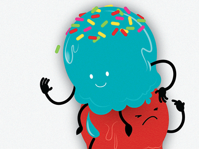 Ice Cream Brothers illustration scoops sprinkles vivid