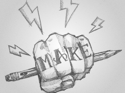 Maker's Fist fist make pencil sketch