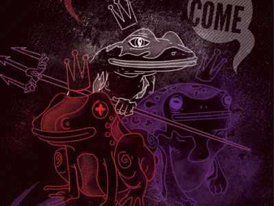 Frogs of the 6th Bowl apocalypse cards frogs illustration playing three
