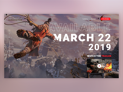 Sekiro Landing Page Redesign concept design games landign page landing design landing page concept promo page promo site redesign redesign concept sekiro ui user inteface ux videogame videogames web design web design web page design web ui