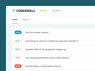 Coderwall Homepage app clean design minimal ui user experience user interface ux web app